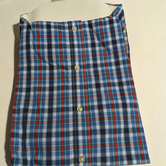 Chaps Long sleeve Men's Dress Shirt Nwt Plaid red - Picture 3 of 3